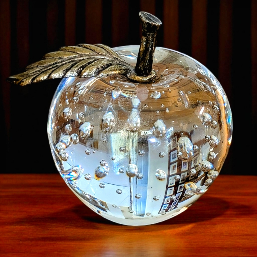 Vintage Decorative Glass Apple Paperweight